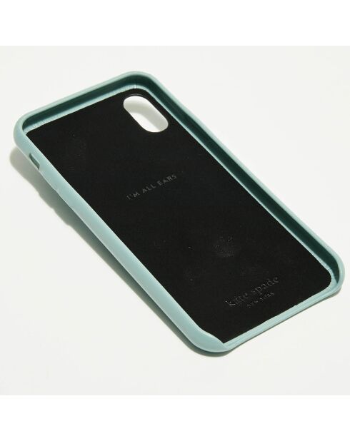 Coque en Cuir iPhone XS Arc-en-ciel  Cloud Patch bleue
