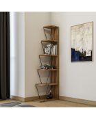 Bibliothèque Tlos pin noir - 50x150x22 cm