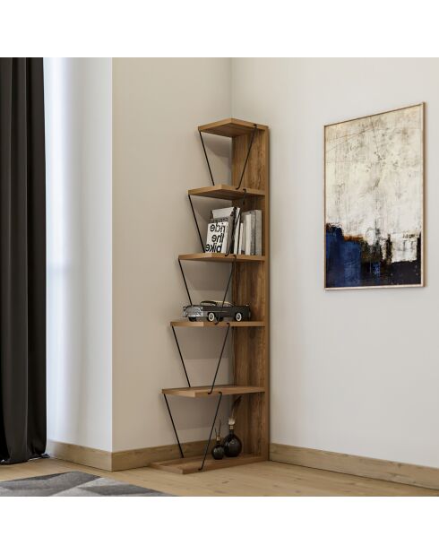 Bibliothèque Tlos pin noir - 50x150x22 cm