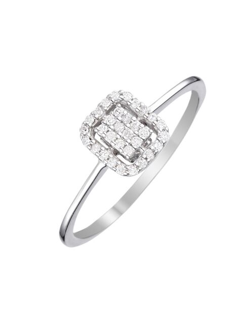 Bague Love squared Diamants 0.13 ct or blanc