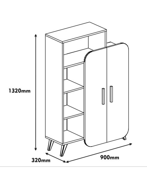 Meuble de rangement Form blanc - 90x32x132 cm