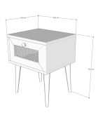Table de chevet Euromos chêne - 40x50x35 cm