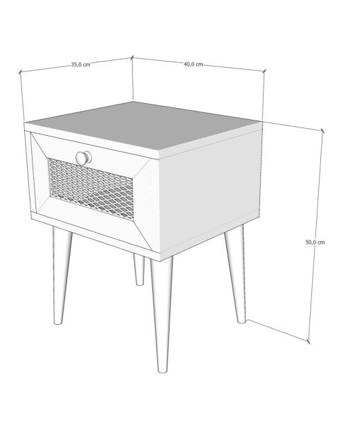 Table de chevet Euromos chêne - 40x50x35 cm
