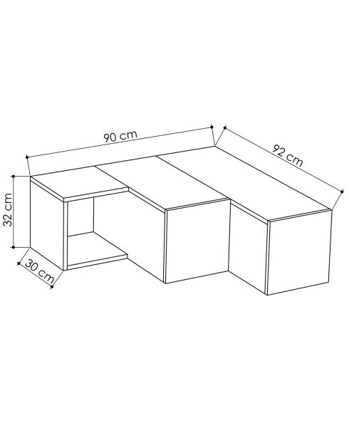 Meuble TV Compact blanc - 90x32x92 cm