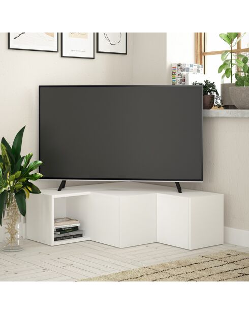 Meuble TV Compact blanc - 90x32x92 cm