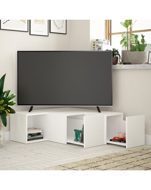 Meuble TV Compact blanc - 90x32x92 cm
