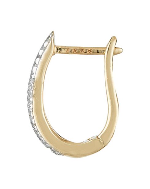 Boucles d'Oreilles Créole Maya Diamants 0.15 ct or jaune