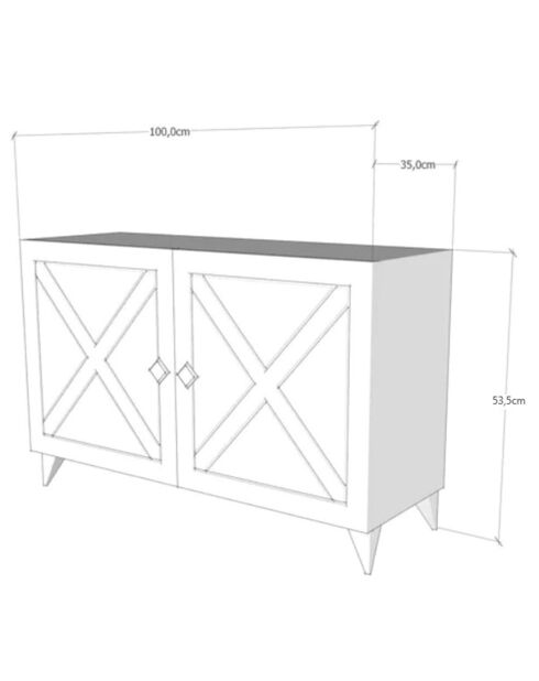 Meuble TV Roza pin - 100x35x53.5 cm