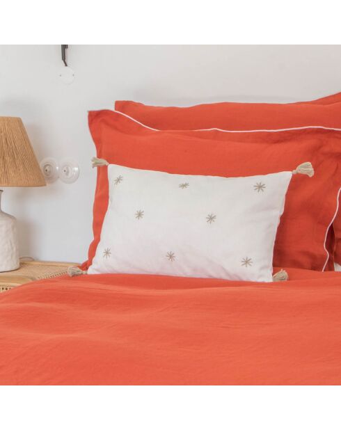 Housse de couette 100% Lin Hortense terracotta