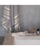 Juego de baño Lurex Hamptons de color marrón claro/dorado, 3 piezas