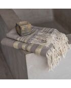Juego de baño Lurex Hamptons de color marrón claro/dorado, 3 piezas