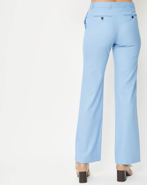 Pantalon 100% Laine à pince bleu ciel