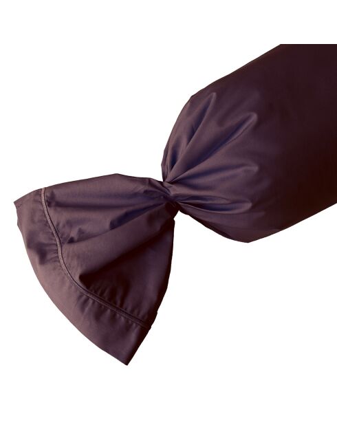 Cuscino imbottito in percalle di cotone melanzana al 100%