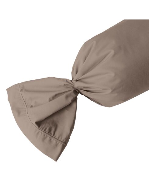 Cuscino imbottito in percalle color tortora, 100% cotone