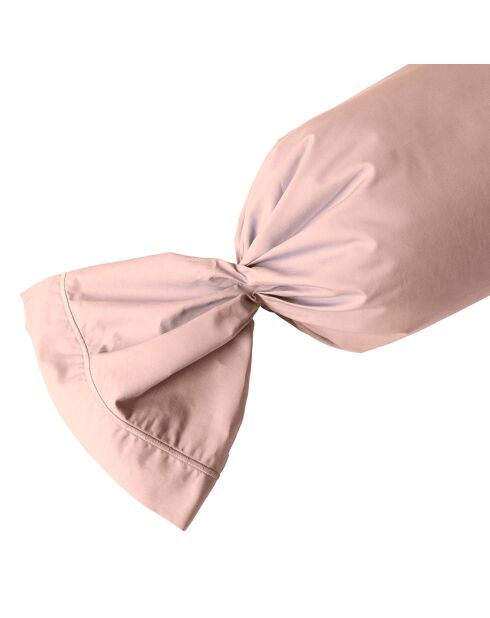 Taie de traversin 100% Percale de Coton rose poudré