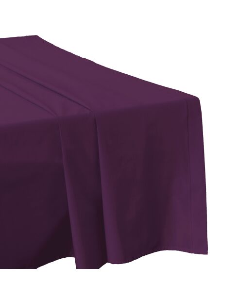 Drap plat 100% Percale de Coton aubergine