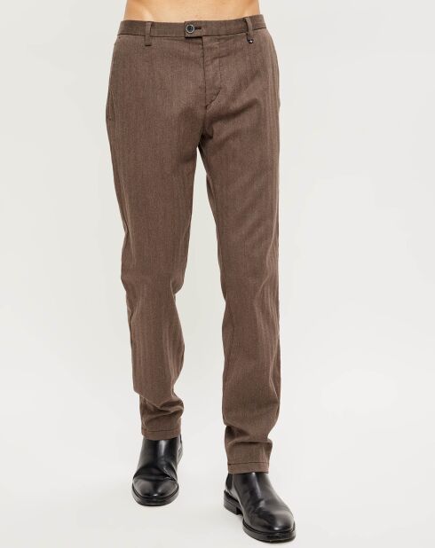 Pantalon chino Malmo Chevron marron