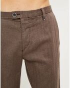 Pantalon chino Malmo Chevron marron