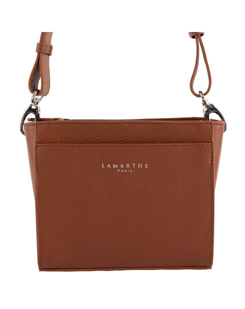 Sac bandoulière Fidèle en Cuir cognac - 20x17x7 cm