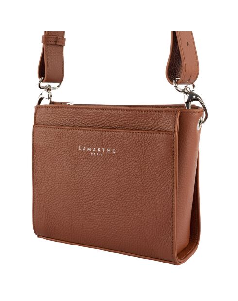Sac bandoulière Fidèle en Cuir cognac - 20x17x7 cm