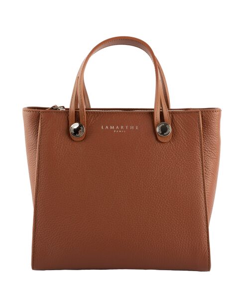 Borsa Fidèle in pelle cognac - 25x23x12 cm