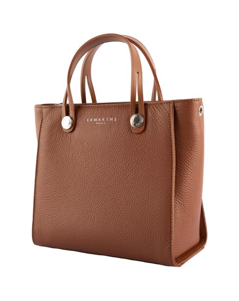 Borsa Fidèle in pelle cognac - 25x23x12 cm