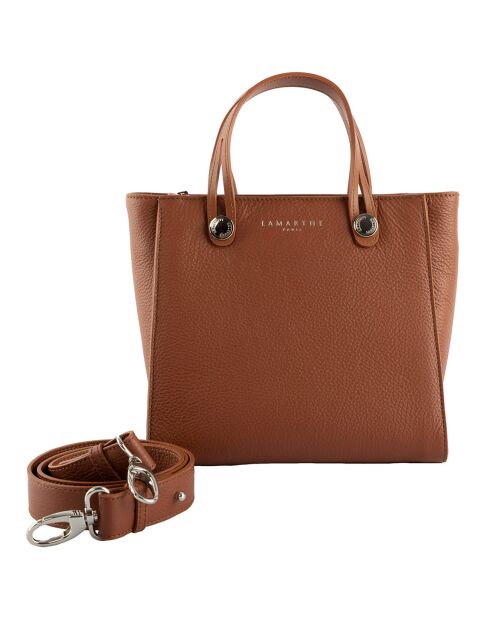 Borsa Fidèle in pelle cognac - 25x23x12 cm