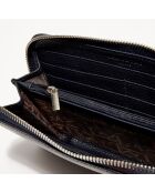 Portefeuille Paris en Cuir marine - 19x11 cm