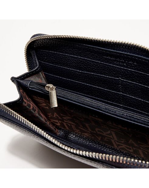 Portefeuille Paris en Cuir marine - 19x11 cm