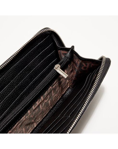 Portefeuille en Cuir Paris noir - 19x11 cm