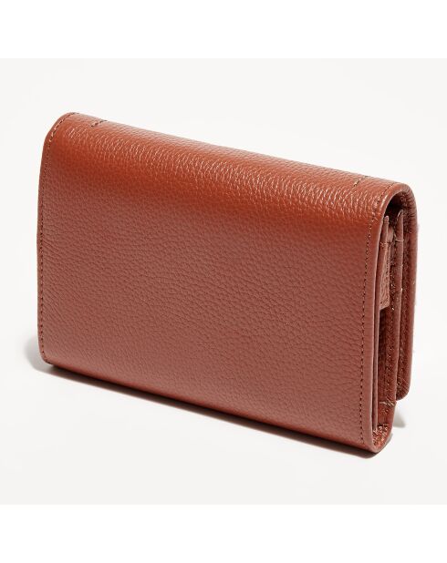 Portefeuille en Cuir Paris cognac - 14.7x11.8 cm