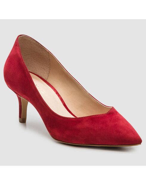 Escarpins en Velours de Cuir Fimmi rouges - Talon 6 cm