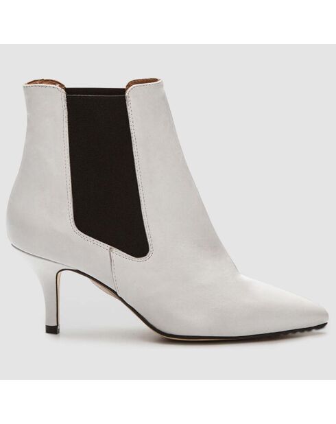 Chelsea Boots en Cuir Memi blanches - Talon 6 cm