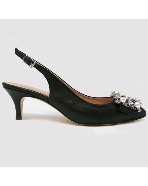 Slingbacks en Cuir Milia noirs - Talon 6 cm