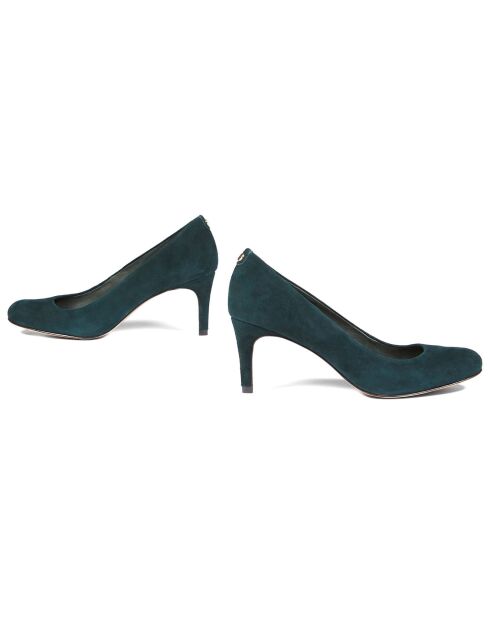 Escarpins en Velours de Cuir Nyna vert forêt - Talon 6 cm