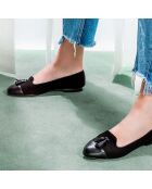 Slippers en Cuir et Velours de Cuir Ralia noires