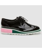 Derbies en Cuir Vernis Vallea noires - Talon 5 cm