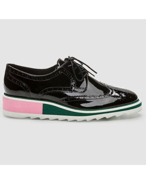 Derbies en Cuir Vernis Vallea noires - Talon 5 cm