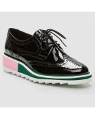 Derbies en Cuir Vernis Vallea noires - Talon 5 cm