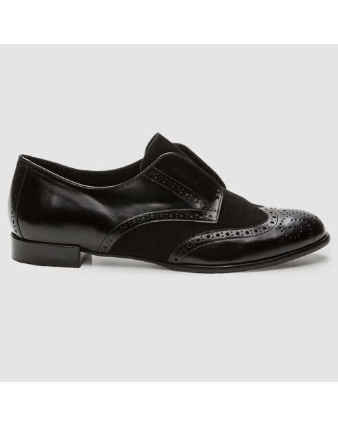 Derbies en Cuir et Velours de Cuir Elima noires