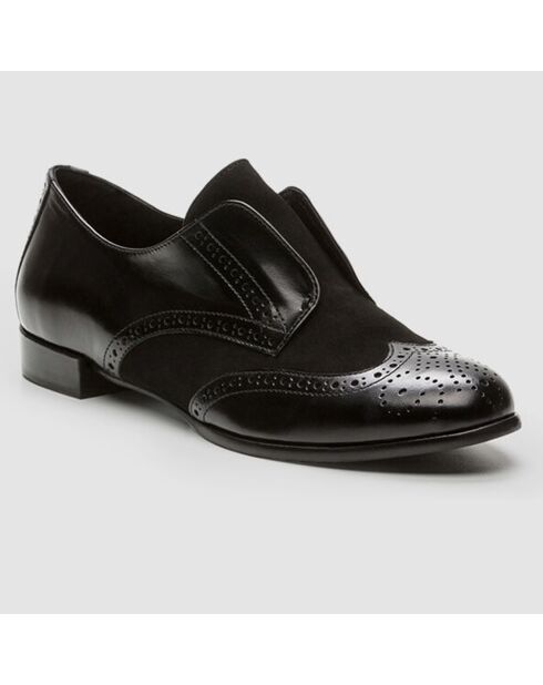 Derbies en Cuir et Velours de Cuir Elima noires