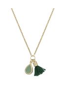 Collier Johanna Aventurine verte en laiton doré
