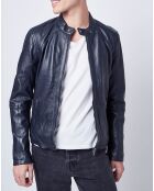 Veste en Cuir Thibaut marine