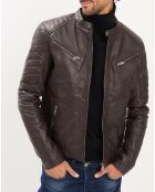 Veste en Cuir Flash marron