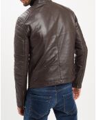 Veste en Cuir Flash marron