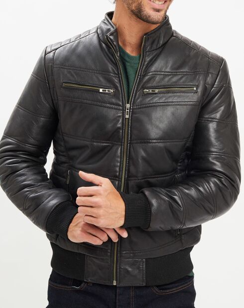 Doudoune en Cuir Giorgio noire