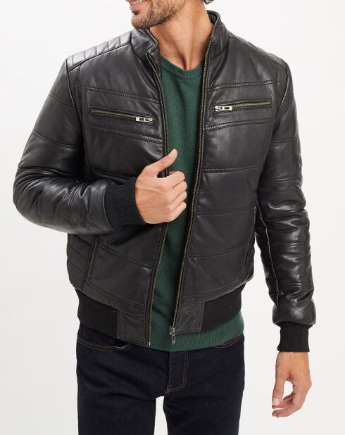 Doudoune en Cuir Giorgio noire