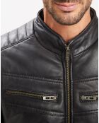 Doudoune en Cuir Giorgio noire
