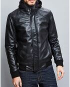 Veste en Cuir Jack noire