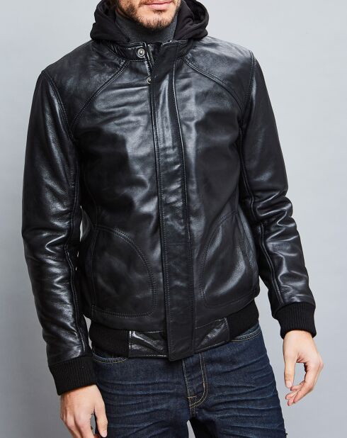 Veste en Cuir Jack noire